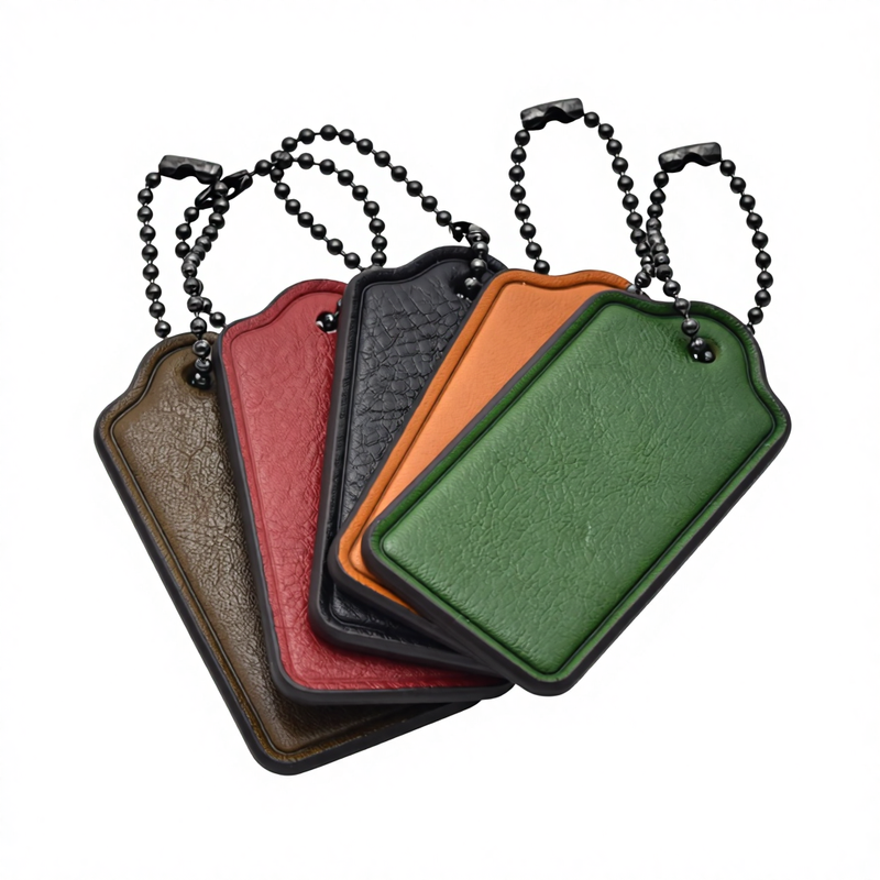 Custom Logo Leather Keychain Tag Small