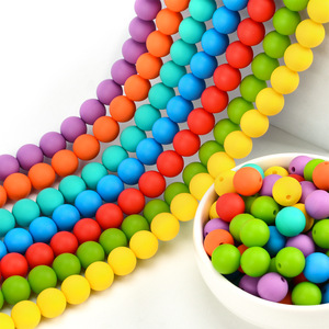 9/12/15mm Straight Hole <b>Silicone</b> <b>PVC</b> <b>Beads</b> Candy Colors for DIY Bracelet Necklace Accessory Jewelry Making - Product Image 5