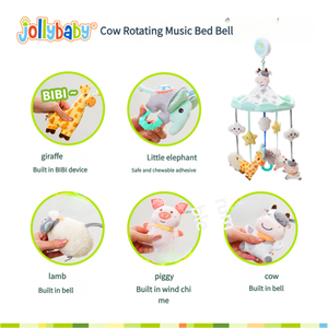 Jollybaby, <span class=keywords><strong>cuna</strong></span> Musical giratoria, móvil, vaca, conejo, juguetes <span class=keywords><strong>de</strong></span> peluche, 8 canciones <span class=keywords><strong>de</strong></span> <span class=keywords><strong>cuna</strong></span>, chupete para bebé, regalo <span class=keywords><strong>de</strong></span> educación temprana para recién nacidos - Product Image 4