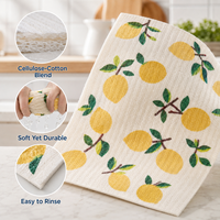 Chiffon de cuisine suédois imprimé sur mesure, 70% cellulose, 30% coton, réutilisable, absorbant, éponge en cellulose pour le nettoyage ménager