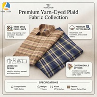 Tissu à carreaux 100% coton teint en fil, 110 GSM, léger, motif tartan, pour chemisier, robe, blouse femme