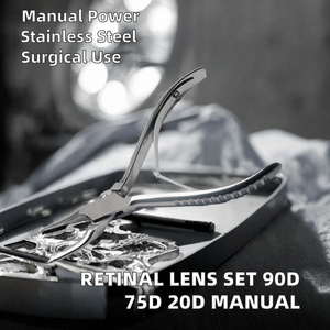 Lente Retinal Asférica de Acero Inoxidable con Fuente de Alimentación Manual 90D 75D 20D, Certificación CE, para Examen con Lámpara de Hendidura - Product Image 2