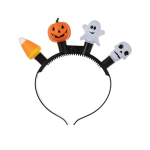 Serre-tête d'Halloween en plastique étanche avec lumière LED, motif citrouille maléfique, pour décoration de fête, vente en gros, pour usage extérieur - Product Image 1