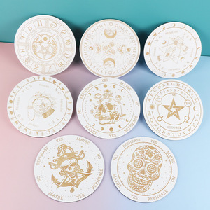 Plaques de tarot en bois gravées au laser avec motifs de lune et de crâne pour la divination et l'affichage - Product Image 2