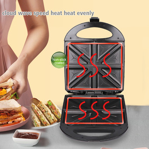 Machine à sandwich électrique multifonctionnelle quatre-en-un en plastique pour la maison avec chauffage double face et plaque antiadhésive - Product Image 2