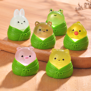 Dragon Boat Festival pequeña decoración paisaje accesorios carne Tuanzi Meng Matter Zongzi Animal familia resina artesanías - Product Image 2