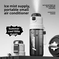 Bouteille de sport portable en PC incassable avec paille intégrée et graduations, pour fitness en extérieur, pour hommes, été, pour boisson directe