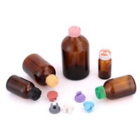 Flacon en verre pharmaceutique ambré transparent de 10ml 20ml 30ml 50ml 100ml avec couvercle en plastique et bouchon en caoutchouc