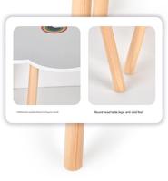 Ensemble de chaise et tabouret arc-en-ciel en bois COMMIKI pour enfants, meubles de jeu d'imitation pour chambre à coucher, jeu de rôle, ensemble de table et chaise miniature coloré