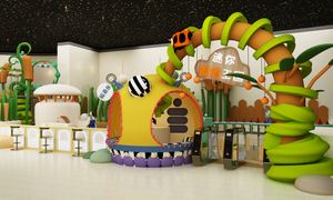 Aire de jeux intérieure Soft Play Equipment avec toboggan pour boules de billard Trampoline Park for Baby Kids Toys Jungle Theme - Product Image 5