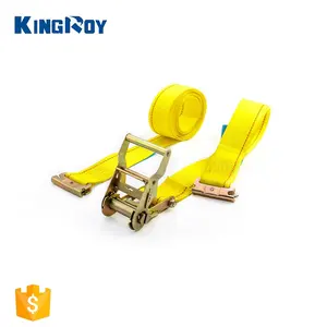 KingRoy 2inch 4000lbs polyester e track easy release ATV tie down motorcycle tie down ratchet strap