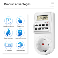 Toma de interruptor de temporizador Digital, toma de temporizador de cocina cíclica de 24 horas, toma de sincronización programable, enchufe EU UK AU US BR FR IT TH