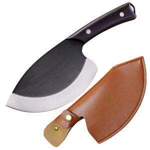 Couteau de chef professionnel Couteau de boucher en acier Super Sharp 4Cr14 avec manche en bois à face noire pour la coupe de la pêche à la viande - Product Image 1