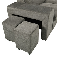 Canapé-lit avec ottoman de rangement, design européen moderne et écologique Tianhang, tissu personnalisé