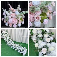 Bloemenachtergrond Luxe Bloemarrangement Kunstbloemen voor Bruiloft Podiumdecoratie