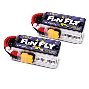 Batterie <span class=keywords><strong>TATTU</strong></span> <span class=keywords><strong>FUNFLY</strong></span> 1300mAh 1550mAh 1800mAh 3S <span class=keywords><strong>4S</strong></span> 11.1V 14.8V 100C avec prise XT60 pour drone de taille 250 230 210 180 - Product Image 2
