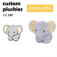 Peluche Éléphant Personnalisée, Jouet Doux en Peluche, Poupée Animale pour Bébé, Cadeau pour Enfants, Fabricant OEM ODM, Design Tridimensionnel