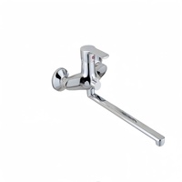 Ensemble de bidet rotatif avec tuyau allongé, robinet de douche à valve céramique, barre coulissante murale, jet de pluie, finition chromée, robinet de baignoire