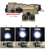 Visée laser MAWL C1+ en métal avec laser IR + laser rouge/vert/bleu + lumière de remplissage IR + lampe torche LED blanche 220 lumens, couleur tan