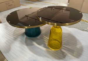 Bàn Kính Tròn Đầy Màu Sắc Đặt Trong Suốt Gương Bên Bàn Sebastian Herkner Bell Bàn Cà Phê - Product Image 2