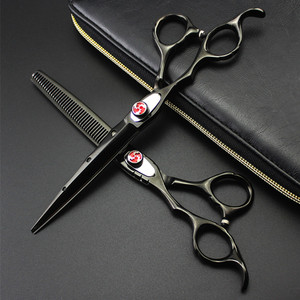 Forbici per Capelli Personalizzate Giapponesi 440c per Mancini 7'' con Lama Laser Seghettata, Forbici da Barbiere Makas per Sfoltire e Tagliare - Product Image 1