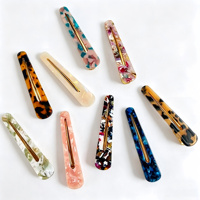 Barrettes à cheveux en écaille de tortue effet marbré, longues pinces bec de canard dorées en métal pour femme, idéales pour les fêtes
