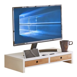 Soporte Rectangular para Monitor de Computadora, Elevador de Escritorio para Oficina con Almacenamiento para Teclado, Organizador Multiusos de 2 Niveles - Product Image 5