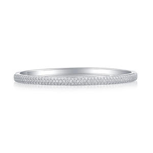 Bracelet Moissanite Moderne en Argent Sterling 925 Boucle Lisse Demi Incrustée Plaqué Or Blanc 18k Bracelet Moissanite - Product Image 5