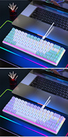 Clavier mécanique espagnol avec rétro-éclairage RVB Clavier de jeu filaire USB 68 touches pour ordinateur portable PC