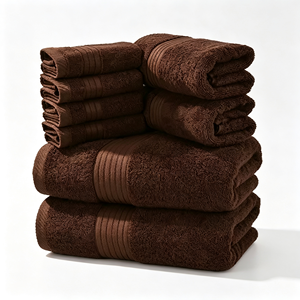 Set di 8 <span class=keywords><strong>Asciugamani</strong></span> da Bagno in <span class=keywords><strong>Cotone</strong></span> <span class=keywords><strong>Pettinato</strong></span> 100%, Morbidi e Assorbenti, Collezione Satinata - Product Image 4