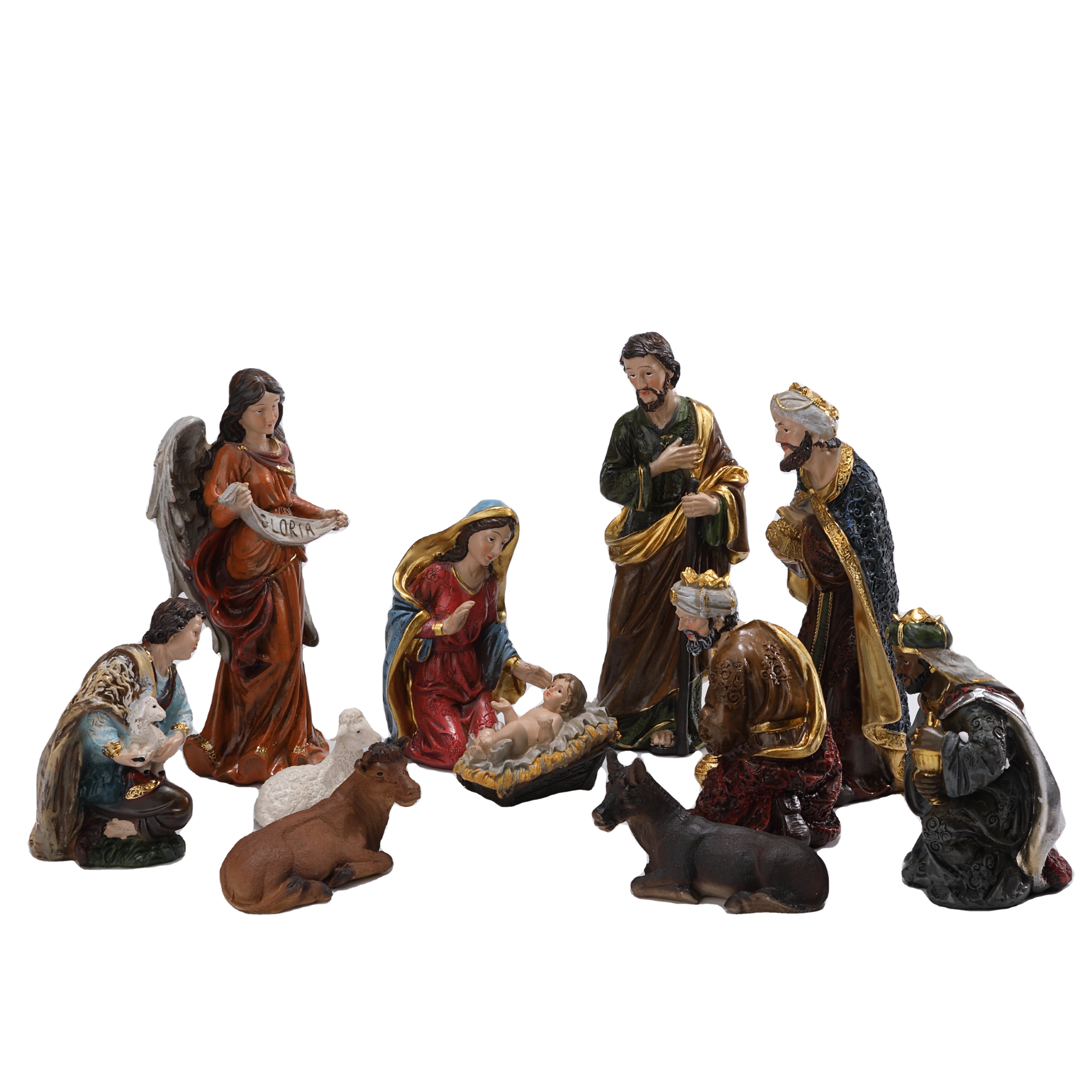 12,5 дюймов, 11 шт. рождественные наборы для рождественские домашние яслях сцены рождественские украшения рождественского вертепа статуя