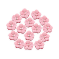 Promo Panas 20pcs 5.5cm Bunga Mutiara Rhinestone Chiffon untuk Jahit, Aksesoris DIY Bando, Sepatu, Topi