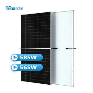 Trina güneş Vertex 565w 570w 580w 585w Panel 182mm x 182mm yarım hücre boyutu n-tipi-prim güneş enerjisi çözümü
