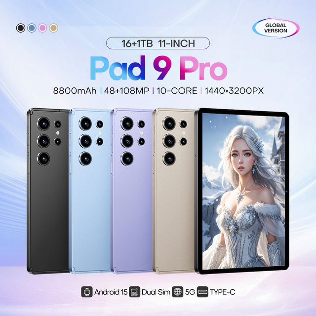 New Arrival Pad9 Pro Smart Tablet 2026 5G 16GB 1TB 11 Inch 108MP 10 Core OEM