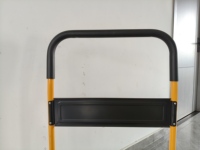 Carretilla de Plataforma Plegable con Ruedas de PU Negras y Amarillas, Carro de Mano Plano de Acero Resistente para Transporte en Almacén