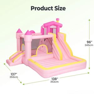 Idée cadeau : Châteaux gonflables de marque Playwork, matériaux non toxiques de haute qualité, 137,8 x 96,46 x 138,58 pouces, installation facile - Product Image 4