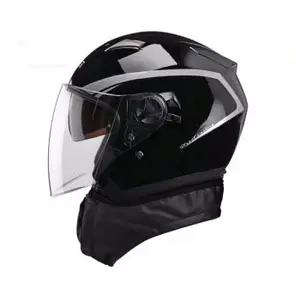 开脸头盔摩托车男子黑色摩托车头盔提供摩托车围巾头盔