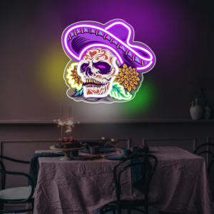 USB Dimmable LED Crâne Enseigne Néon Applique Murale pour Bureau Party Club Room Home Decor Améliore Mall Company Guest Book Wall - Product Image 6