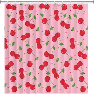 <span class=keywords><strong>Rideau</strong></span> de douche imprimé cerise rose fruits esthétique aquarelle Floral coloré <span class=keywords><strong>rideau</strong></span> de douche imperméable pour <span class=keywords><strong>baignoire</strong></span> décor de salle de bain - Product Image 1