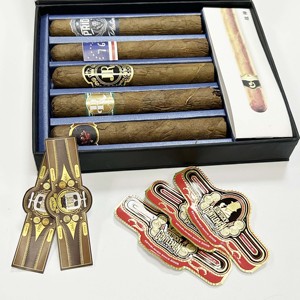 High Quality 3D Raised <b>Gloss</b> Adhesive <b>Paper</b> Cigar Sticker Custom Label with Golden Foil Embossed Design Scratch-Off Bands - Product Image 4