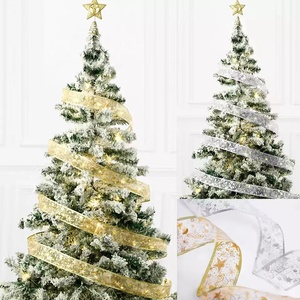 5M 더블 레이어 요정 조명 문자열 50 LED 크리스마스 리본 나무 장식품 새해 Navidad 가정 장식 휴일 공예품 - Product Image 3