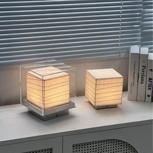 モダンなヨーロッパ風LEDデスクランプ、室内用、ホテル用、温白色光、タッチコントロール、シンプル、AC電源、米国仕様、装飾的な四角い金属製 - Product Image 3