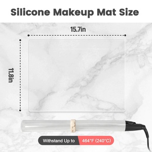 Silicone Makeup <b>Mat</b> 15.7" X 11.8" Heat Resistant Clear Desk Protector <b>Mat</b> Easy Clean Water Portable for Traveling Makeup - Product Image 2