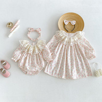 Nouvelle collection automne 2026 : Combinaisons et robes à manches longues en pur coton pour bébés filles, tenues assorties pour sœurs
