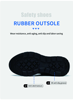 Chaussures de travail mode sport légères et confortables pour hommes, chaussures de sécurité à bout en acier pour hommes, vente en gros