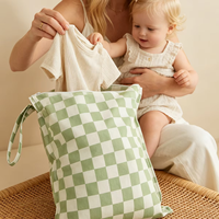 Sac à couches pour bébé avec fermeture éclair, lavable, grande capacité, séparation humide/sec, sac de natation 100 % étanche, pochette de plage et de natation