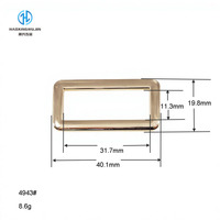 Sangle de sac de 1,2 pouce (32 mm) avec boucles coulissantes réglables en métal, anneaux carrés en O, boucles pour ceintures de vêtements DIY, anneaux carrés coulissants, pièces pour sacs