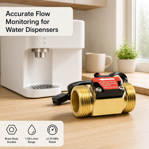Capteur de débit d'eau à effet Hall en cuivre B5, filetage G3/4, 1-30L/min, pour chauffe-eau et machines à eau pure - Product Image 3