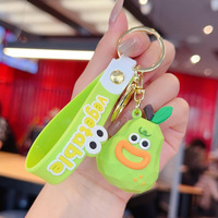 Divertidos Llaveros de PVC y Silicona con Forma de Frutas, Juguetes Creativos al por Mayor, Llaveros de PVC con Forma de Frutas y Verduras, Proveedor de Juguetes para Niños en China