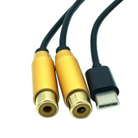 Cable de Audio USB Tipo C a 2 RCA Hembra de 0.8m, Compatible con LeEco Pro 3, Le Max X900, 1MAX